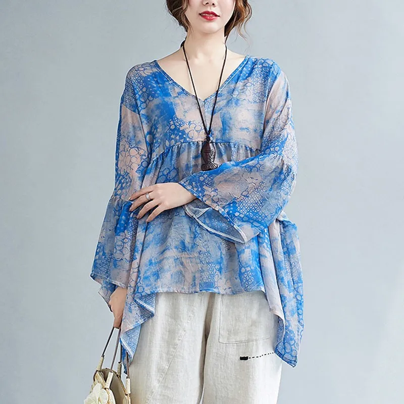 Женская хлопковая льняная футболка с V-образным вырезом и рукавом «летучая мышь» 
Женская хлопковая льняная футболка с V-образным вырезом и рукавом «летучая мышь»