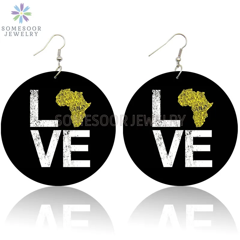 SOMESOOR Love African Dope Locs Black Artstic Wooden Drop Earrings Vintage Double Sides Printed Wood Dangle Loops For Women Gift
SOMESOOR Love African Dope Locs Black Artstic Wooden Drop Earrings Vintage Double Sides Printed Wood Dangle Loops For Women Gift