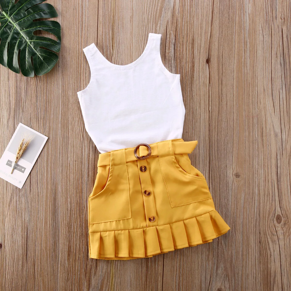 2pcs Toddler Kids Baby Girls Clothes Set Sleeveless Solid Vest Romper Yellow Pleated Skirt Fashion Summer Outfit Set
2pcs Toddler Kids Baby Girls Clothes Set Sleeveless Solid Vest Romper Yellow Pleated Skirt Fashion Summer Outfit Set