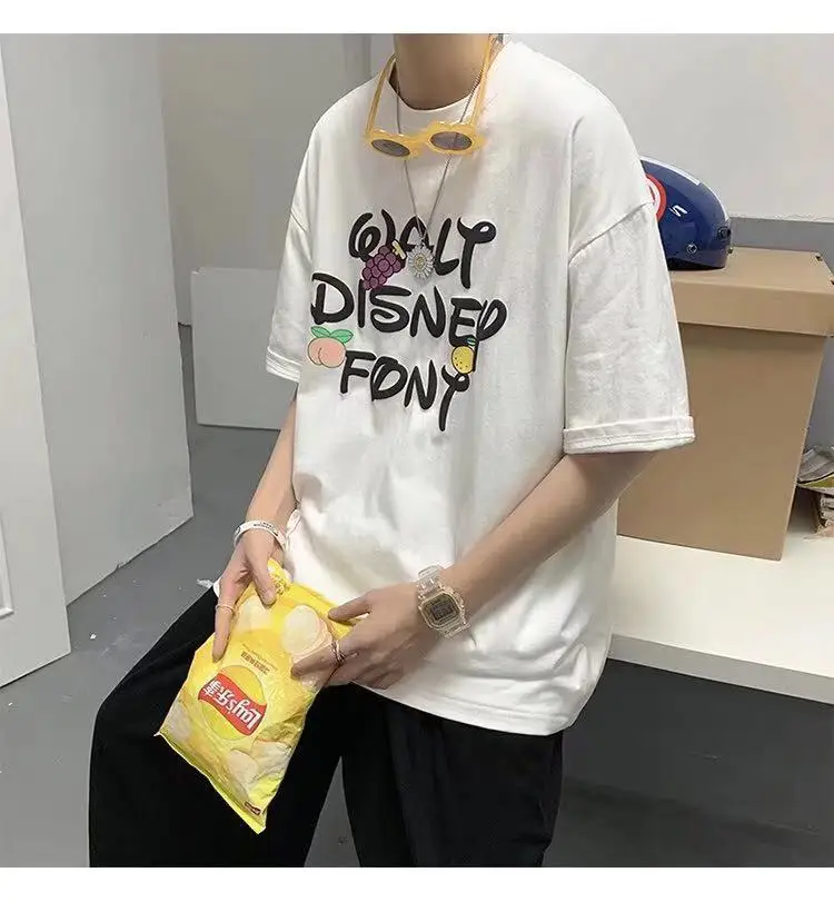 2021Couple Wear Summer Short Sleeve Men's Trendy Loose Korean Style Men's Short Sleeve Student Couple T-shirt
2021Couple Wear Summer Short Sleeve Men's Trendy Loose Korean Style Men's Short Sleeve Student Couple T-shirt