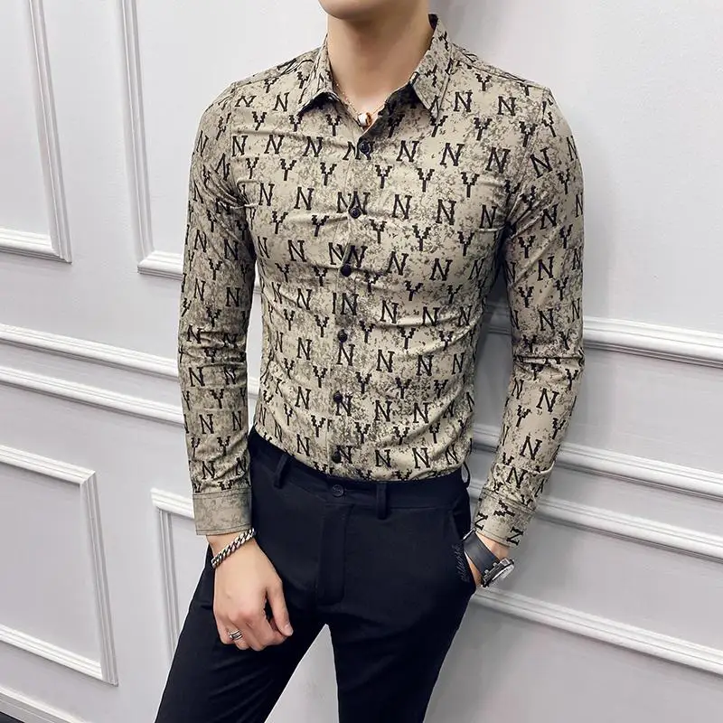 XXXXL Letter Print Men Shirt Long Sleeve Streetwear High Quality Luxury Floral Mens Dress Shirts Hip Hop Camisa Social Masculina
XXXXL Letter Print Men Shirt Long Sleeve Streetwear High Quality Luxury Floral Mens Dress Shirts Hip Hop Camisa Social Masculina