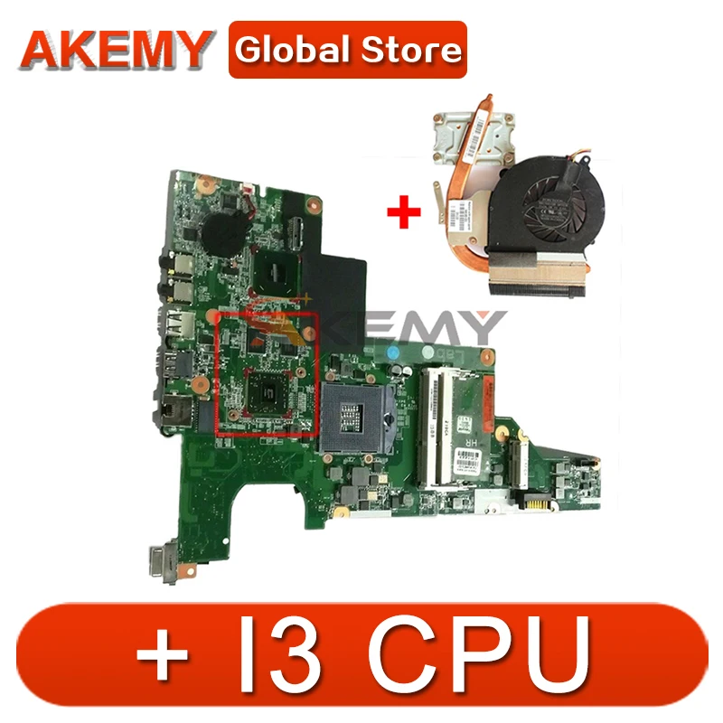 Материнская плата Akemy CQ43 с GPU HM65 + I3 CPU радиатор для HP CQ57 430 431 435 630 635 ноутбука |