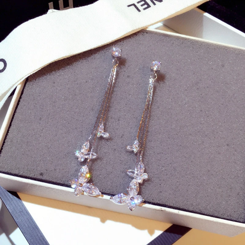 Trendy Vintage Jewelry Party Wedding Bridal Accessories Dangle Earrings For Women Fashion Butterfly Tassel Crystal Drop Earrings
Trendy Vintage Jewelry Party Wedding Bridal Accessories Dangle Earrings For Women Fashion Butterfly Tassel Crystal Drop Earrings