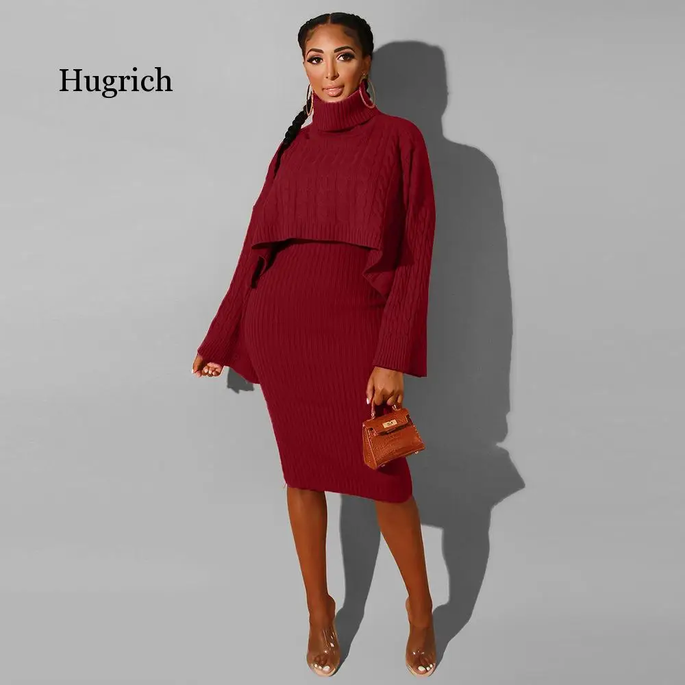 Women Two Piece Sets Knitted Suit Dress Turtleneck Cape Pullover+Dress Matching Sets Autumn Winter Warm Tracksuit Plus Size Xxl
Women Two Piece Sets Knitted Suit Dress Turtleneck Cape Pullover+Dress Matching Sets Autumn Winter Warm Tracksuit Plus Size Xxl