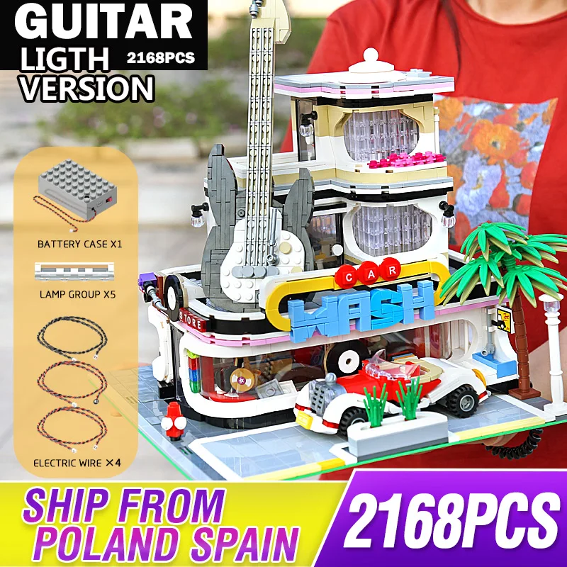 Mould King City Street View Guitar Disc Shop Light House Model 2168PCS Building Blocks Brick Architecture Toy Kids Creative Gift
Mould King City Street View Guitar Disc Shop Light House Model 2168PCS Building Blocks Brick Architecture Toy Kids Creative Gift