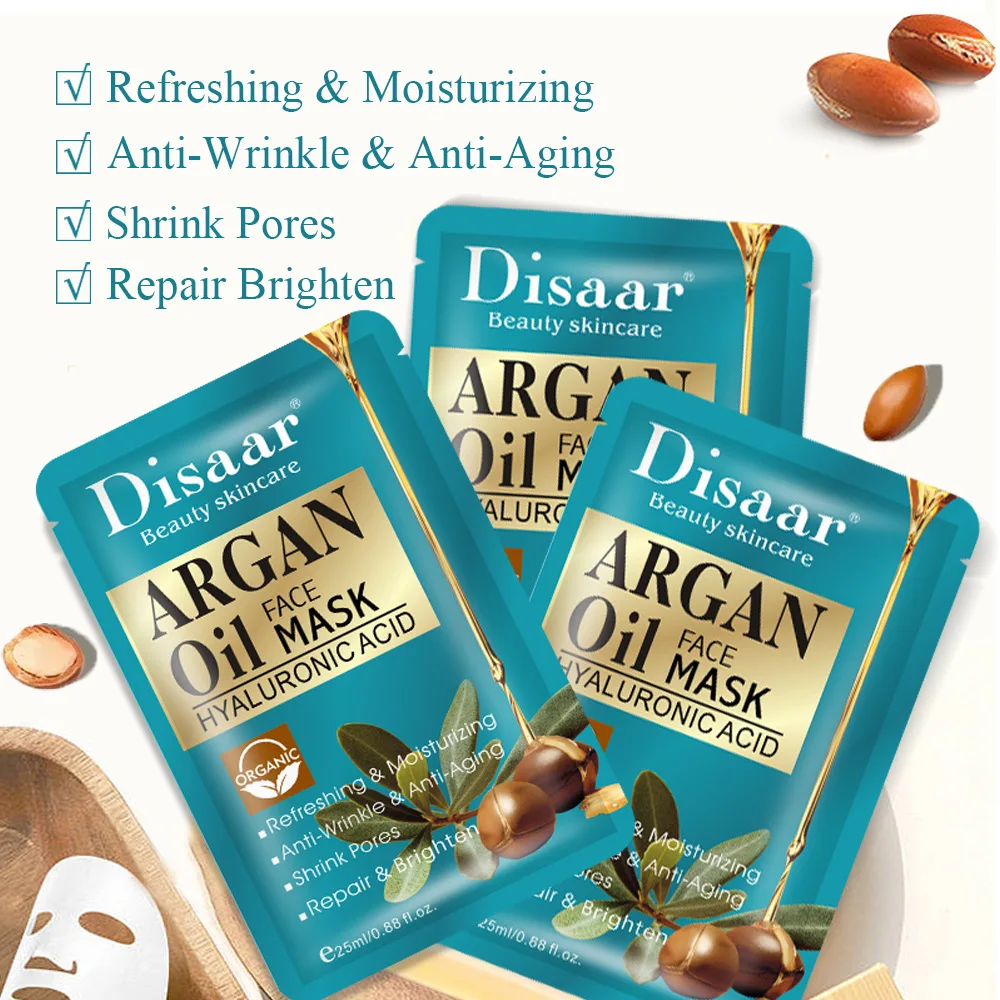25ml*10pcs Disaar Moroccan Argan Oil Mask Facial Moisturizing Mask Moisturize and Brighten Skin
25ml*10pcs Disaar Moroccan Argan Oil Mask Facial Moisturizing Mask Moisturize and Brighten Skin