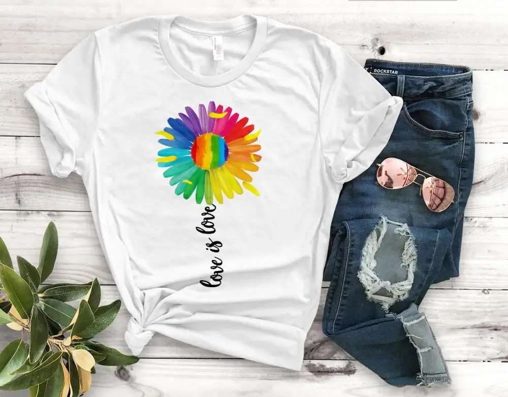 love is love sunflower Print Women tshirt Cotton Casual Funny t shirt Gift For Lady Yong Girl Top Tee PM-175 
love is love sunflower Print Women tshirt Cotton Casual Funny t shirt Gift For Lady Yong Girl Top Tee PM-175