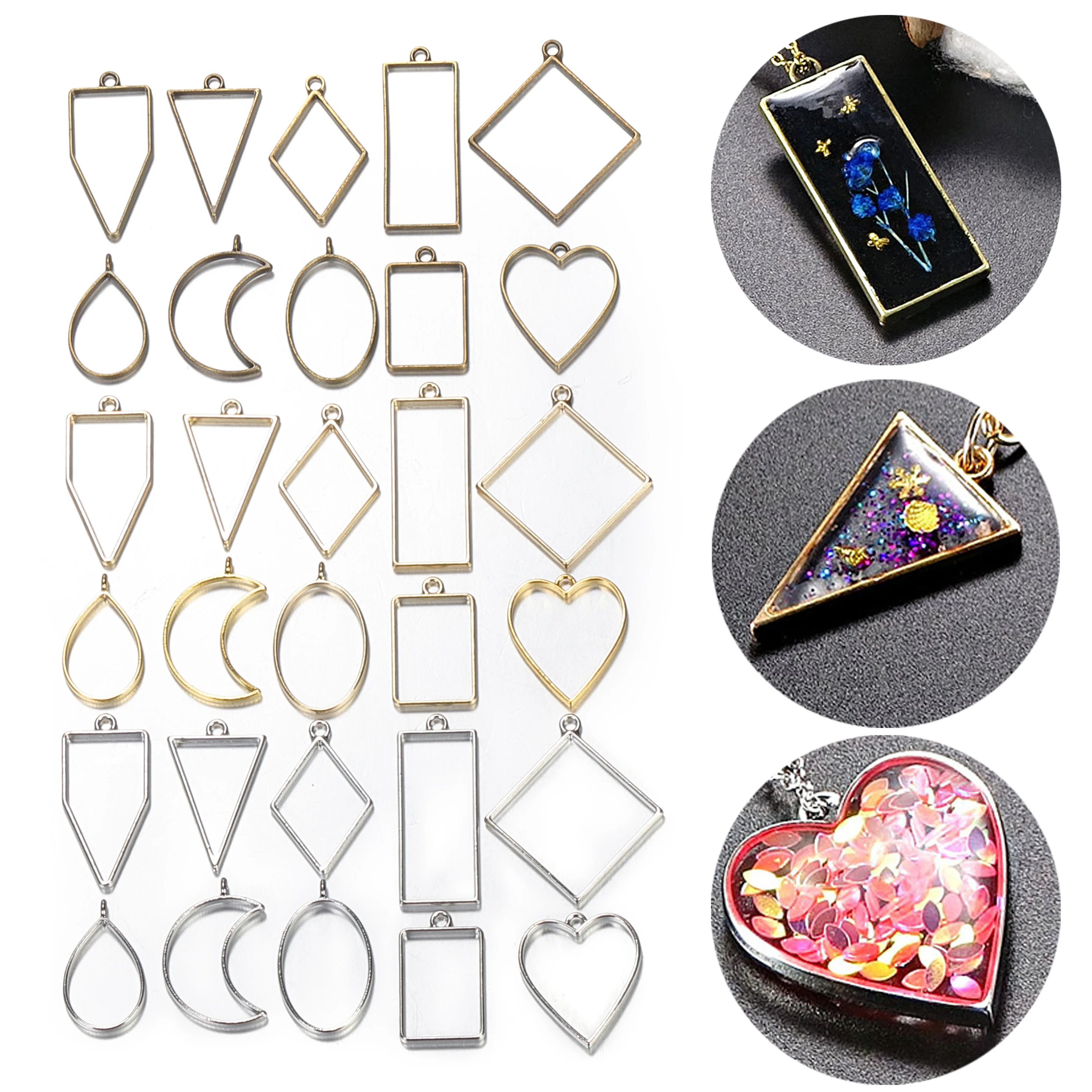 10pcs Metal Geometric Frame UV Epoxy Resin Mold Tools for Jewelry Making Heart Oval Round Pendant Charms Accessories Crafts DIY
10pcs Metal Geometric Frame UV Epoxy Resin Mold Tools for Jewelry Making Heart Oval Round Pendant Charms Accessories Crafts DIY