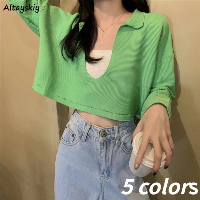 Sweater Women Pullovers Soft Solid Trendy All-match Knitwear College Simple Slim Ulzzang Lady Design Chic Ins Cropped Leisure BF
Sweater Women Pullovers Soft Solid Trendy All-match Knitwear College Simple Slim Ulzzang Lady Design Chic Ins Cropped Leisure BF