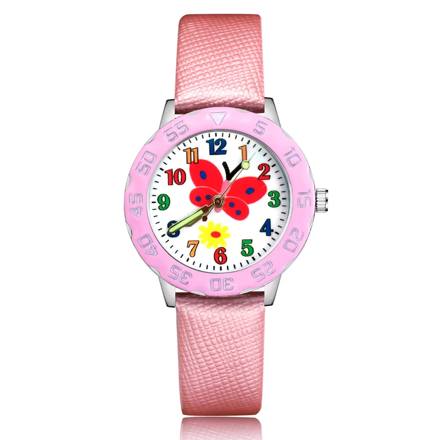 Children's Cute Cartoon Butterfly Style Student Boy Girl Leather Strap Quartz Wrist Watches JM191
Children's Cute Cartoon Butterfly Style Student Boy Girl Leather Strap Quartz Wrist Watches JM191