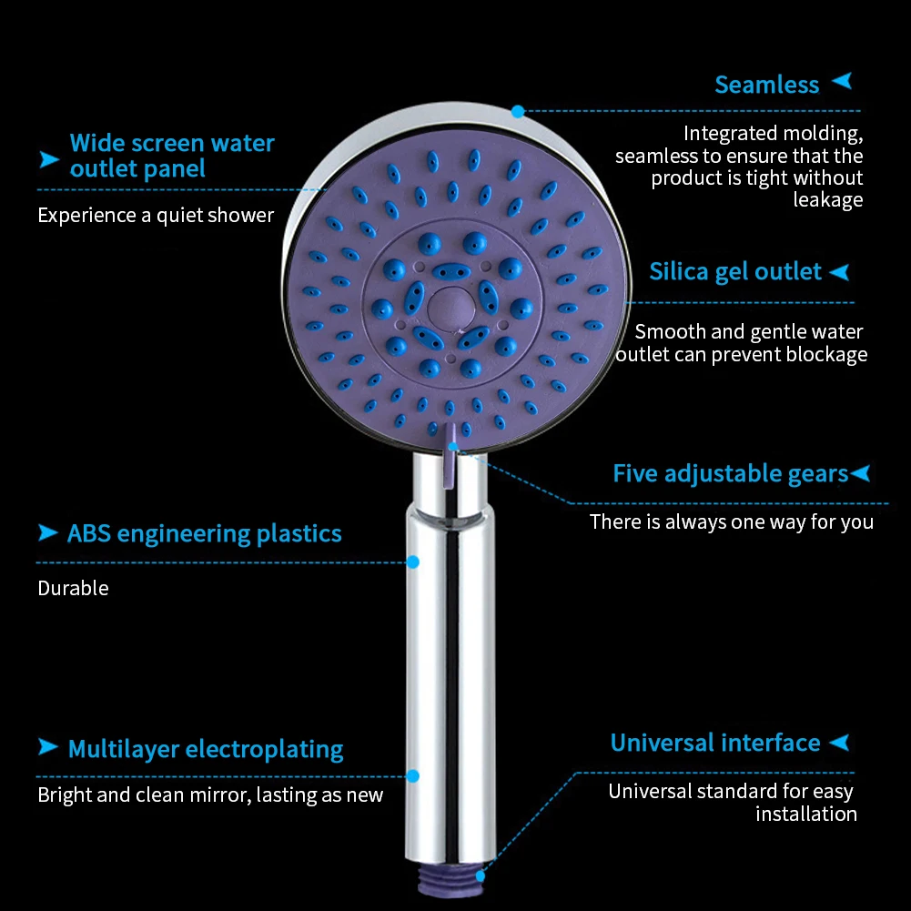 Home Universal For Bathroom Shower Head Easy Install High Pressure Handheld Modern Replacement Parts Sprinkler 5 Modes Spray ABS
Home Universal For Bathroom Shower Head Easy Install High Pressure Handheld Modern Replacement Parts Sprinkler 5 Modes Spray ABS
