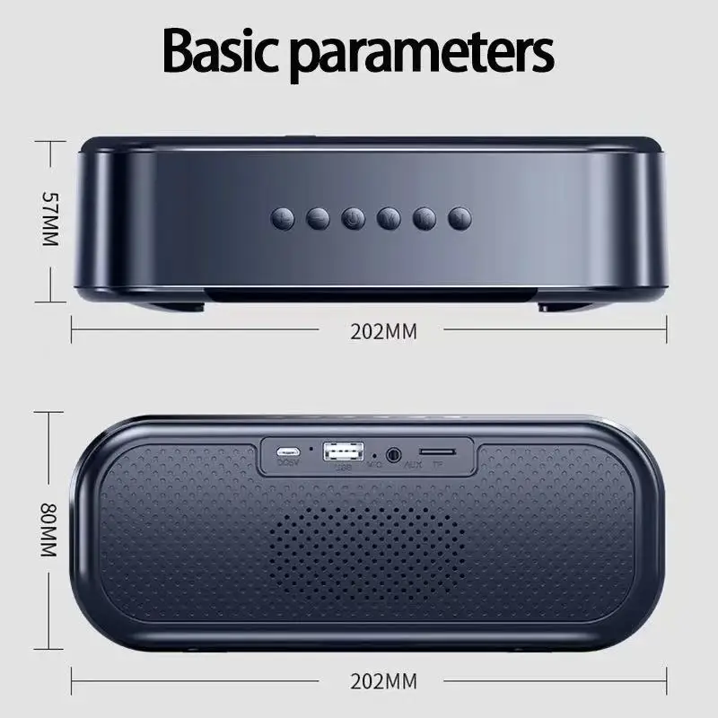 LED Large Capacity Wireless Bluetooth 5.0 Speaker Portable USB Charging Bass Waterproof Alarm Clock Supports AUX TF Card Radio
LED Large Capacity Wireless Bluetooth 5.0 Speaker Portable USB Charging Bass Waterproof Alarm Clock Supports AUX TF Card Radio