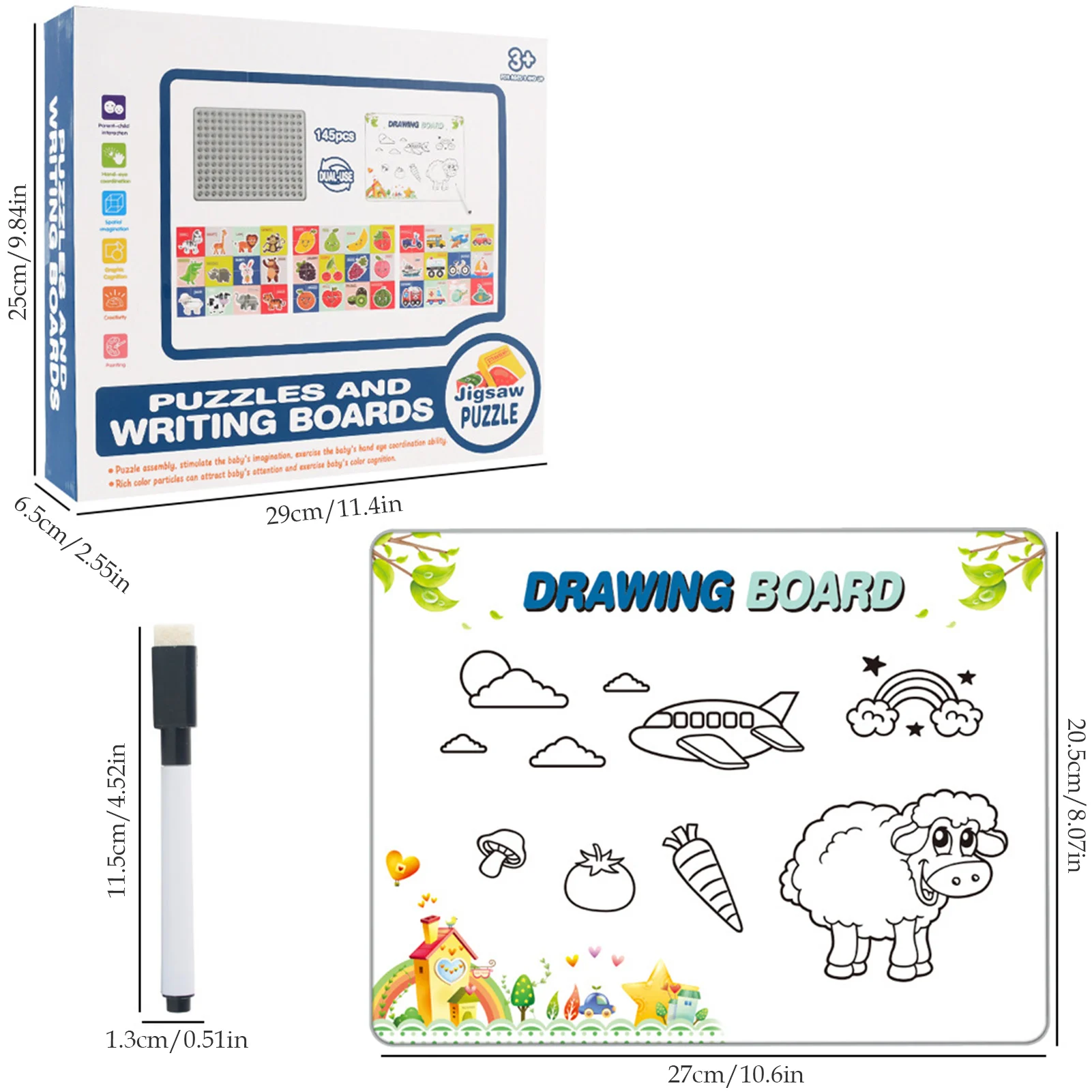 Graffiti Board Set Dual-purpose Building Block Puzzle Baby's Painting Cognitive Learning Educational Toys
Graffiti Board Set Dual-purpose Building Block Puzzle Baby's Painting Cognitive Learning Educational Toys