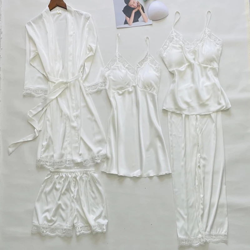 Fiklyc 5PC Women's Pajamas Sets With Padded Chest Nightwear Underwear Hollow Out Lingerie Sets Drop Shipping Sleepwear Lounge
Fiklyc 5PC Women's Pajamas Sets With Padded Chest Nightwear Underwear Hollow Out Lingerie Sets Drop Shipping Sleepwear Lounge