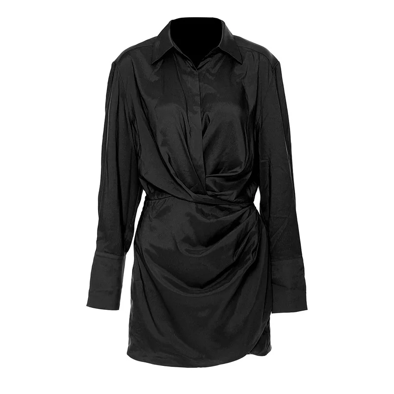 SuperAen 2021 Autumn French Pleated Asymmetric Turn Down Collar Full Solid Shirt Waist Slim Dresses Women
SuperAen 2021 Autumn French Pleated Asymmetric Turn Down Collar Full Solid Shirt Waist Slim Dresses Women