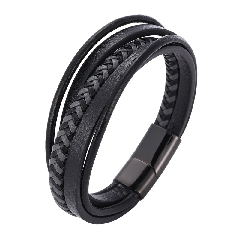 Fashion Charm Leather Bracelets Men Jewelry Stainless Steel Magnetic Clasp Multilayer Braided Rope Wristband for Male PD1075
Fashion Charm Leather Bracelets Men Jewelry Stainless Steel Magnetic Clasp Multilayer Braided Rope Wristband for Male PD1075