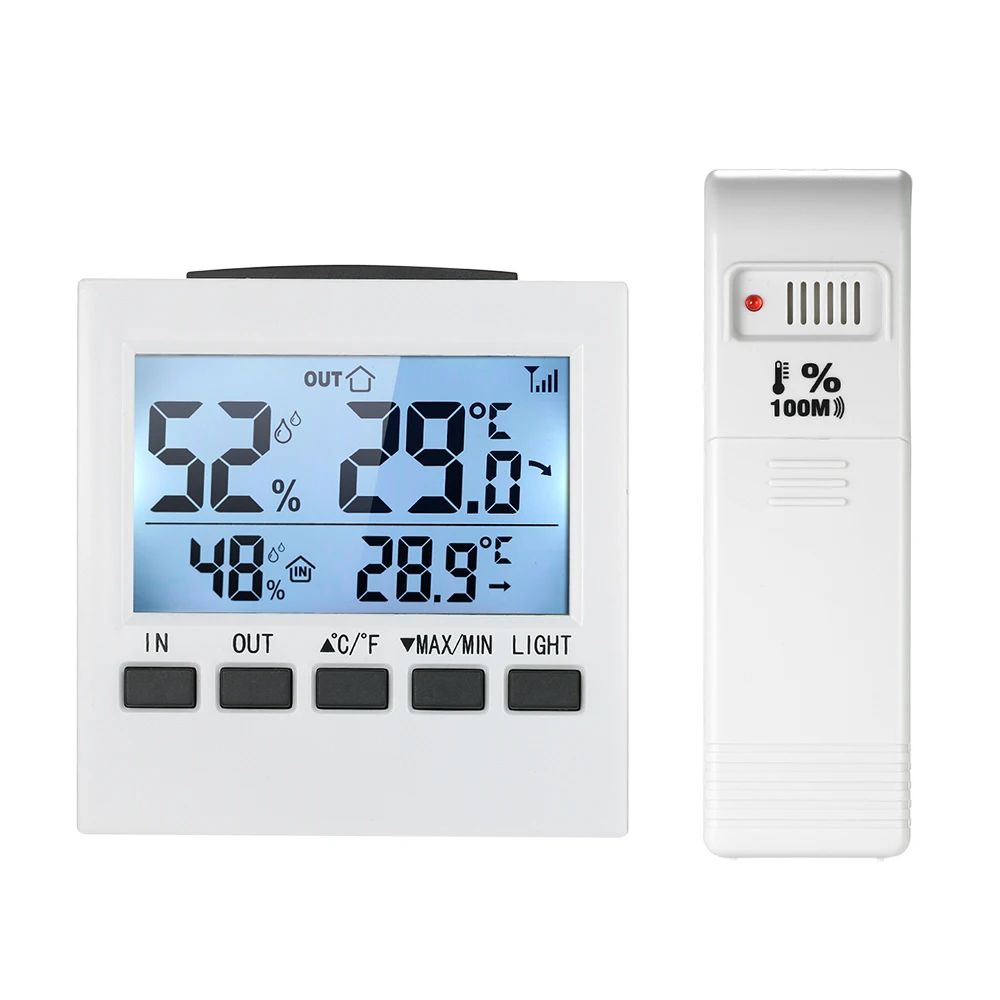 LCD Wireless Indoor/Outdoor Digital Thermometer Clock Temperature Meter Weather StationTemperature Tester Testing Tools
LCD Wireless Indoor/Outdoor Digital Thermometer Clock Temperature Meter Weather StationTemperature Tester Testing Tools