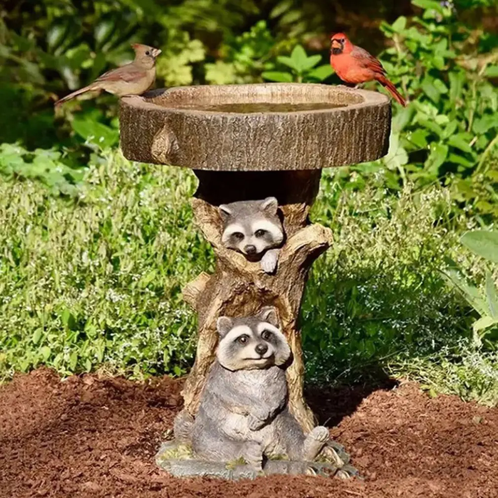 2021 Fountain Stand Cute Raccoon Shape Birdbath Sculpture Garden Decoration Outdoor Statue Mini Fountain Pond for Bird piscina
2021 Fountain Stand Cute Raccoon Shape Birdbath Sculpture Garden Decoration Outdoor Statue Mini Fountain Pond for Bird piscina