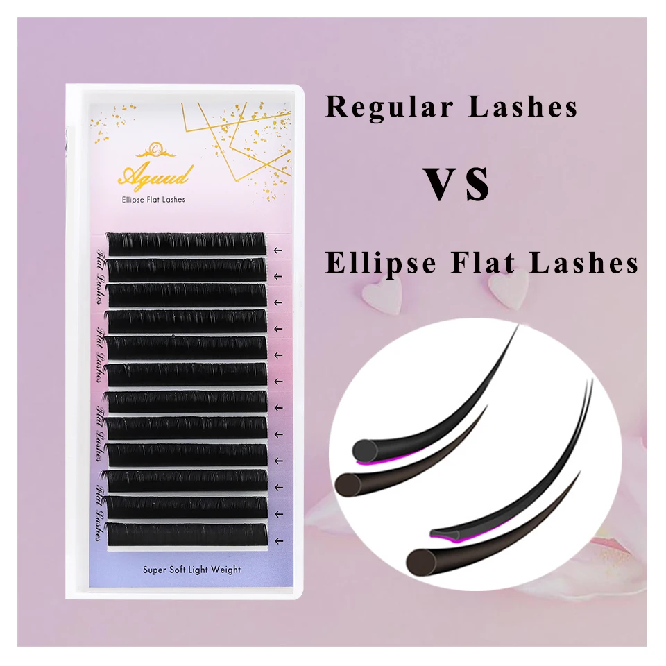 AGUUD Super Black Ellipse Flat Eyelash Extensions Individual Eye Lash for Professional Flat Ellipse Lashes with Split Tips Soft
AGUUD Super Black Ellipse Flat Eyelash Extensions Individual Eye Lash for Professional Flat Ellipse Lashes with Split Tips Soft