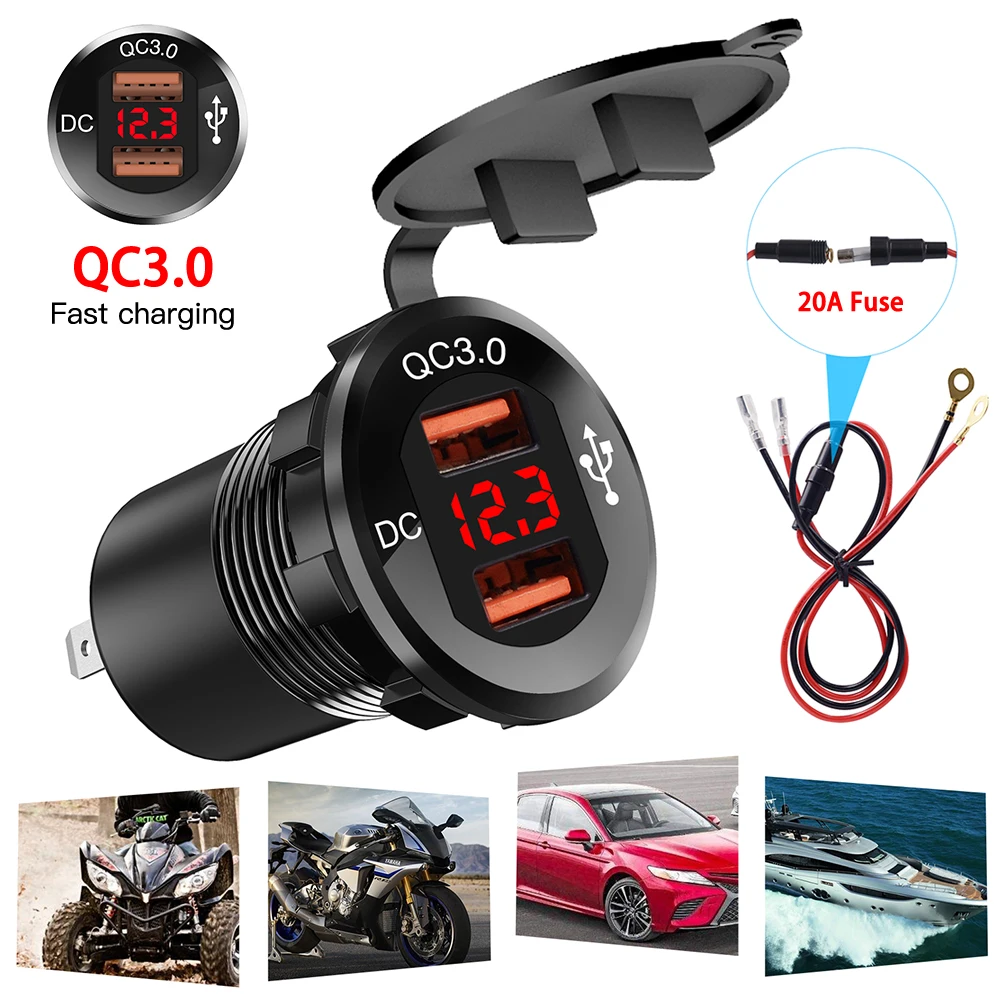 Быстрое зарядное устройство QC 3,0 из алюминиевого сплава с двумя USB-портами и вольтметром + 60 см линия
Быстрое зарядное устройство QC 3,0 из алюминиевого сплава с двумя USB-портами и вольтметром + 60 см линия
