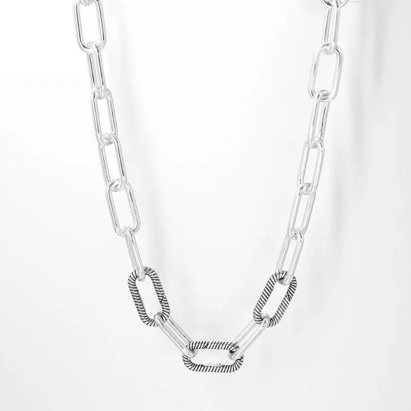 925 Sterling Silver Pan Necklace Me Link Snake Chain Pattern Circular Clasp Fit Women Bead Charm Party Fashion Jewelry
925 Sterling Silver Pan Necklace Me Link Snake Chain Pattern Circular Clasp Fit Women Bead Charm Party Fashion Jewelry