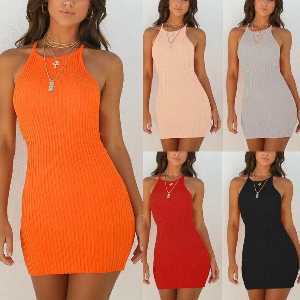 Fashion Women Knitted Dress 6 Colors Sexy Ladies Sleeve Tank Slim Mini Short Bodycon Dress Orange Sundress Vestido Dropshipping
Fashion Women Knitted Dress 6 Colors Sexy Ladies Sleeve Tank Slim Mini Short Bodycon Dress Orange Sundress Vestido Dropshipping