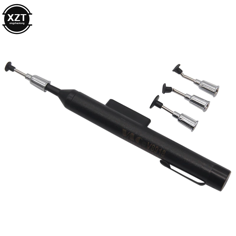 Anti-satic IC Pick Up Vacuum Sucker Pen + 4 Suction Headers For BGA SMD Work Reballing Aids Vacuum Sucking Pen
Anti-satic IC Pick Up Vacuum Sucker Pen + 4 Suction Headers For BGA SMD Work Reballing Aids Vacuum Sucking Pen