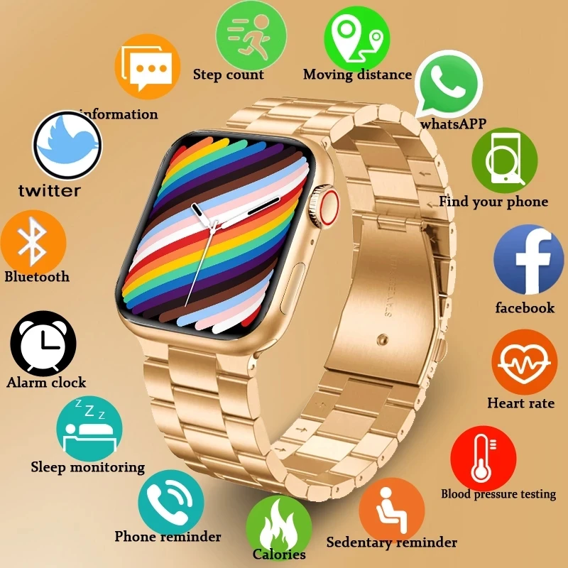 Women Smartwatch Full Touch screen GPS Support Dial Call Heart Rate Blood Pressure Smart Watch men for Apple Android Watch women
Women Smartwatch Full Touch screen GPS Support Dial Call Heart Rate Blood Pressure Smart Watch men for Apple Android Watch women