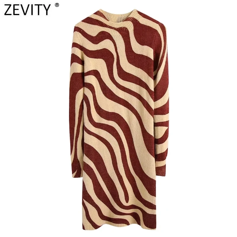 ZEVITY Women Vintage O Neck Long Sleeve Animal Striped Knitting Slim Mini Dress Female Chic Casual Jacquard Party Vestido DS9173
ZEVITY Women Vintage O Neck Long Sleeve Animal Striped Knitting Slim Mini Dress Female Chic Casual Jacquard Party Vestido DS9173