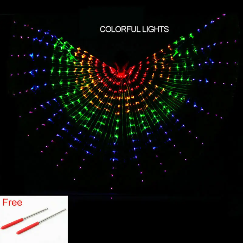 360° LED Isis Wings + 2pcs Sticks Belly Dance Stage Colorful Performance Props with Extension Rod Stick
360° LED Isis Wings + 2pcs Sticks Belly Dance Stage Colorful Performance Props with Extension Rod Stick
