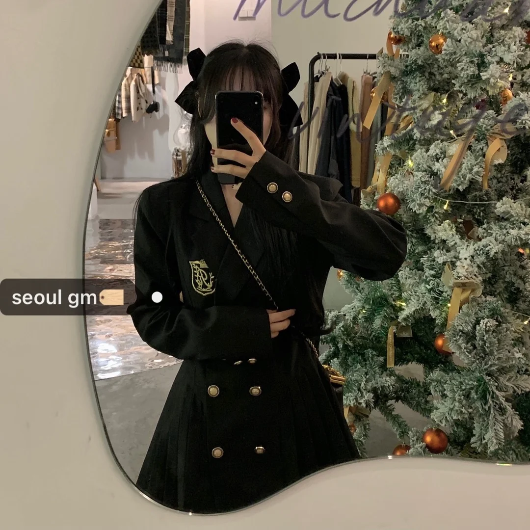 Chic College Style Coat Foreign Style Age Reduction Waist Slim Pleated Suit Dress Female
Chic College Style Coat Foreign Style Age Reduction Waist Slim Pleated Suit Dress Female