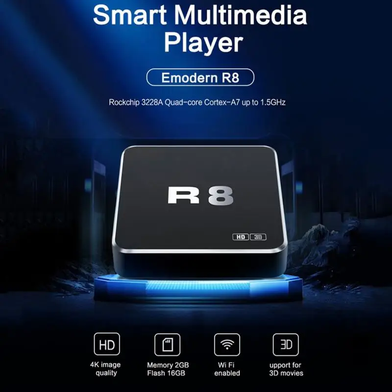 

ТВ-приставка R8 4K 5G с высоким разрешением, Двухчастотная приставка с Wi-Fi 2,4 ГГц, поддержка Wi-Fi, Ethernet, AV, IR, TF, цифровая ТВ-приставка