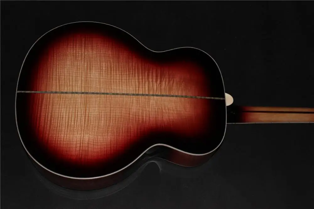 

Акустическая фолк-гитара, винтажная, нестандартного цвета, с деревянным верхом, с объемным корпусом, из огненного клена, акустическая гитар...