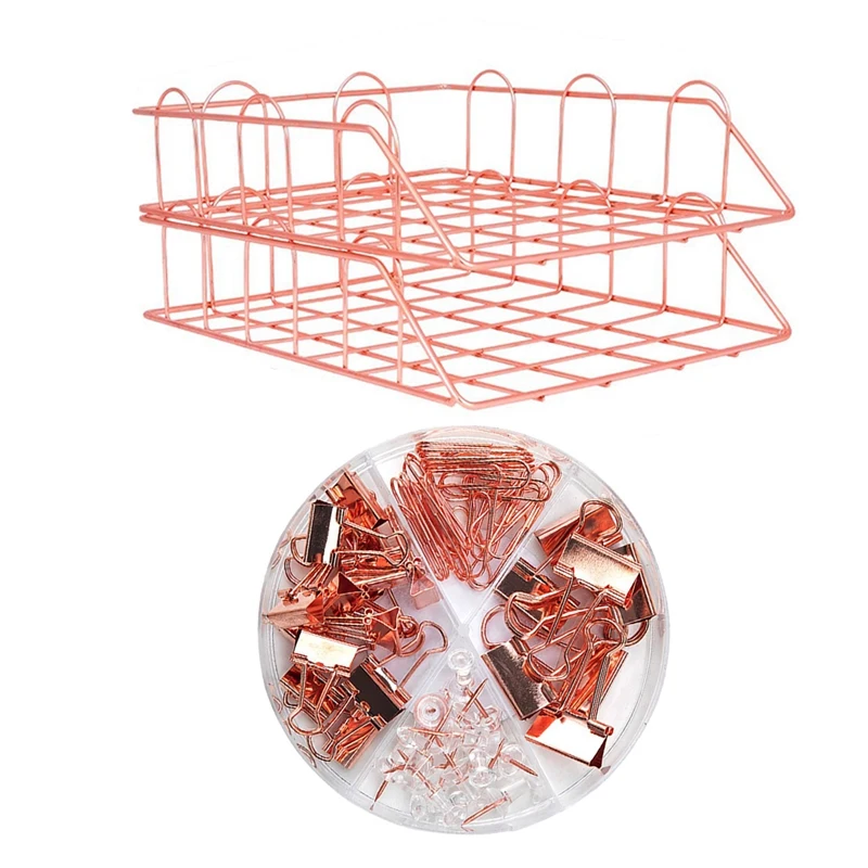 2Pcs Metal Stackable File Document Letter Tray & 1 Set Binder Clips Paper Clips Push Pins Sets with Box
2Pcs Metal Stackable File Document Letter Tray & 1 Set Binder Clips Paper Clips Push Pins Sets with Box