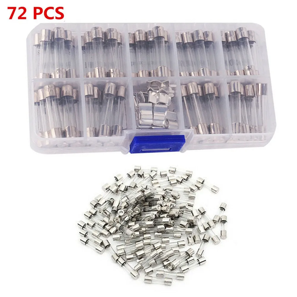 72pc 6*30mm 8 Sizes Glass Tube Fuse Car Electrical Assorted Kit+10pc Fuse Holder Car Accessories High-quality Fuse Tube
72pc 6*30mm 8 Sizes Glass Tube Fuse Car Electrical Assorted Kit+10pc Fuse Holder Car Accessories High-quality Fuse Tube