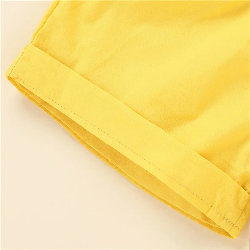 2Pcs Summer Fashion Outfit Set Baby Girl Clothing Cute Short Sleeve Sunflower Pattern Boat Neck Top Yellow Solid Color Shorts
2Pcs Summer Fashion Outfit Set Baby Girl Clothing Cute Short Sleeve Sunflower Pattern Boat Neck Top Yellow Solid Color Shorts