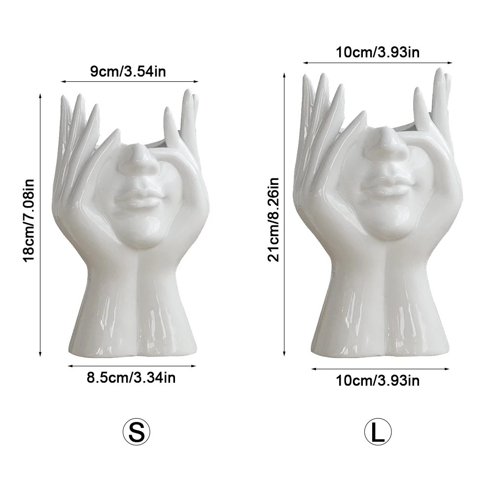 Nordic Ceramic Human Face Flower Vase Lower Pots Home Office Ornaments Sculpture Human Head Plants Potted Flower Vase
Nordic Ceramic Human Face Flower Vase Lower Pots Home Office Ornaments Sculpture Human Head Plants Potted Flower Vase
