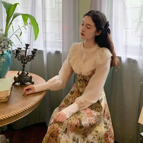 Hstar Vintage Palace Style Autumn Winter New 2021 Ruffles Collar Long Sleeve Print Midi Dress Elegant Dress
Hstar Vintage Palace Style Autumn Winter New 2021 Ruffles Collar Long Sleeve Print Midi Dress Elegant Dress