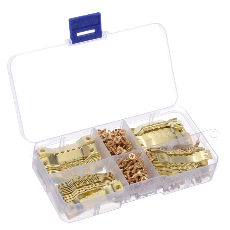 100 Sets Golden Saw Tooth Picture Frame Hangers Hanging Photo Oil Painting Mirror Hooks Hardware With Screws Sawtooth Hangers
100 Sets Golden Saw Tooth Picture Frame Hangers Hanging Photo Oil Painting Mirror Hooks Hardware With Screws Sawtooth Hangers