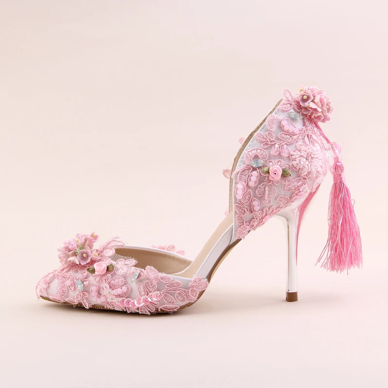 Pink Flowers Tassel Bridal Shoes Super High Heel Wedding Sandals Women's Pumps New 9cm
Pink Flowers Tassel Bridal Shoes Super High Heel Wedding Sandals Women's Pumps New 9cm