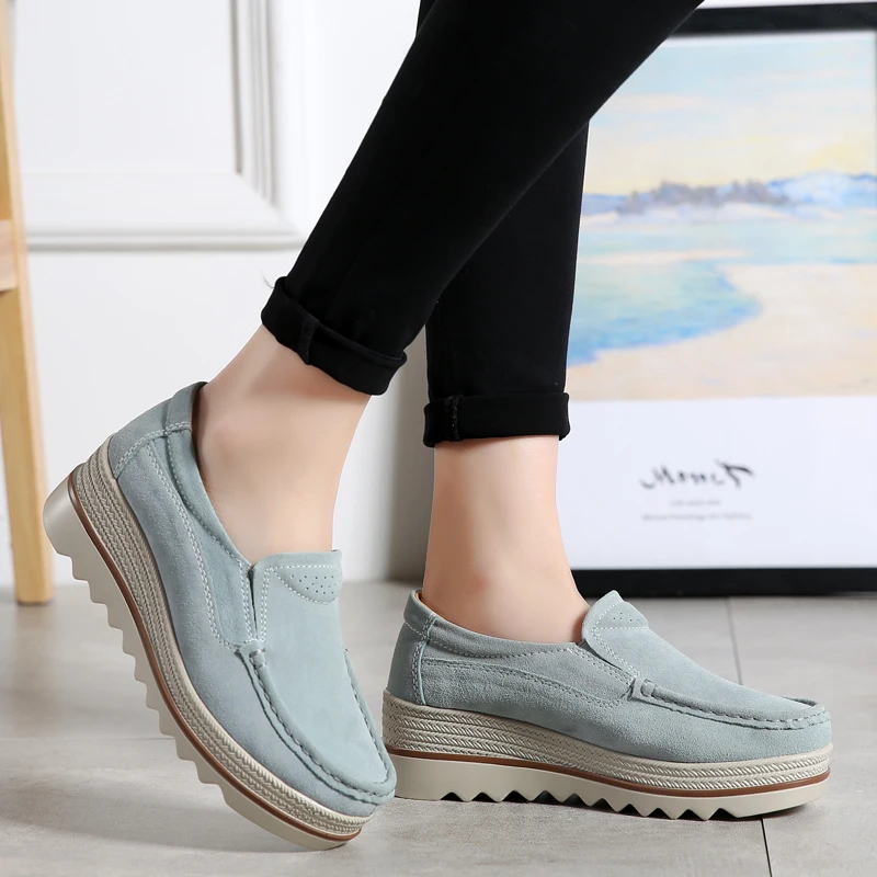 New Spring Autumn Shoes Woman Flat Platform Women's Shoes Cow Suede Leather Flats Thick Sole Women Loafers Moccasins Female Shoe 
New Spring Autumn Shoes Woman Flat Platform Women's Shoes Cow Suede Leather Flats Thick Sole Women Loafers Moccasins Female Shoe