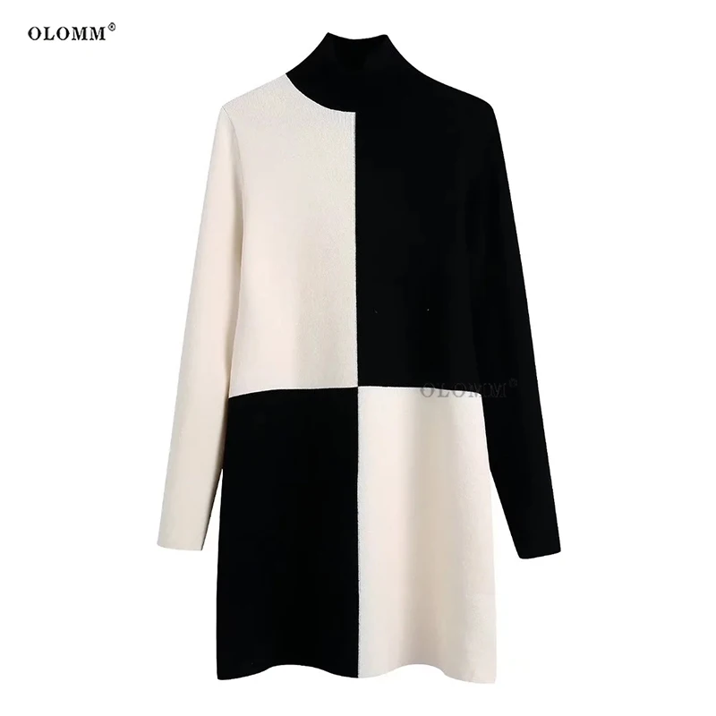 Women's Sweater Autumn and Winter High Neck Mid-Length Skirt Color Matching Knitted Fashion Pullover Punk Women's Clothing2022
Women's Sweater Autumn and Winter High Neck Mid-Length Skirt Color Matching Knitted Fashion Pullover Punk Women's Clothing2022