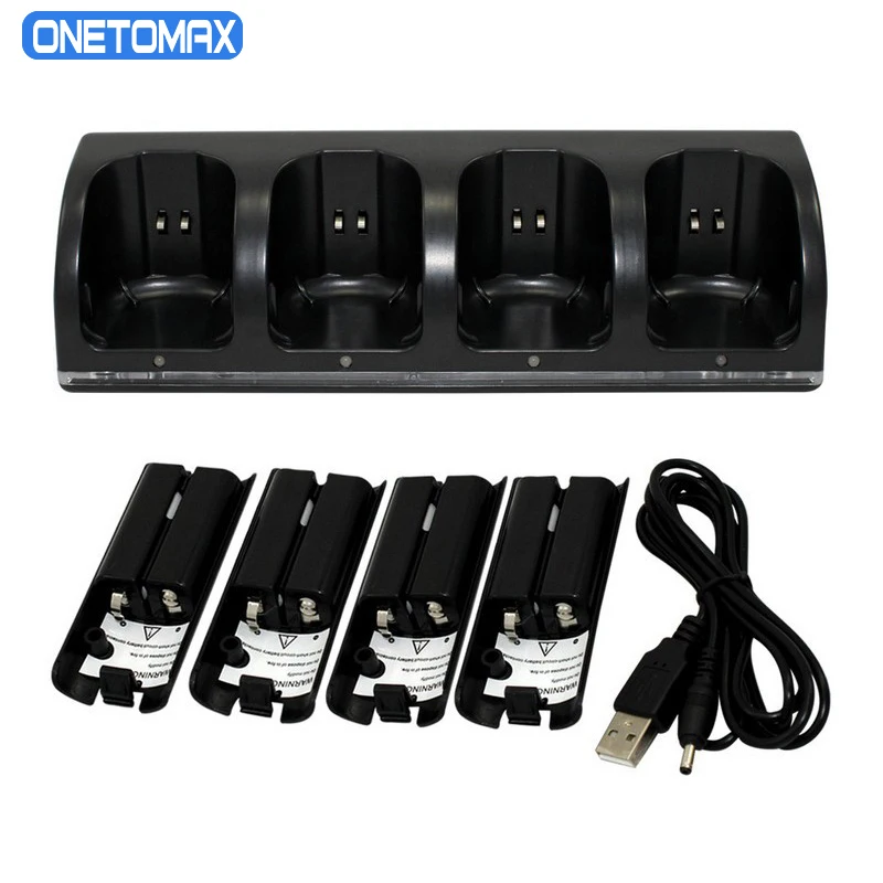 4 Port Charger Dock Charging Dock Station + 4pcs 2800mAh Batteries + USB Cable for Wii Remote Controller Gamepad Battery Charger
4 Port Charger Dock Charging Dock Station + 4pcs 2800mAh Batteries + USB Cable for Wii Remote Controller Gamepad Battery Charger