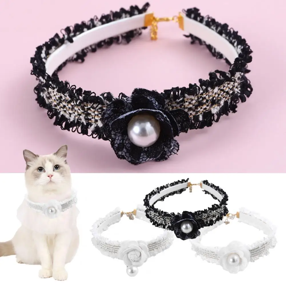 Practical Pet Necklace Faux Pearl Embellishment Faux Leather Flower Pet Cats Collars with Bell Cat Necklace Pet Collar
Practical Pet Necklace Faux Pearl Embellishment Faux Leather Flower Pet Cats Collars with Bell Cat Necklace Pet Collar