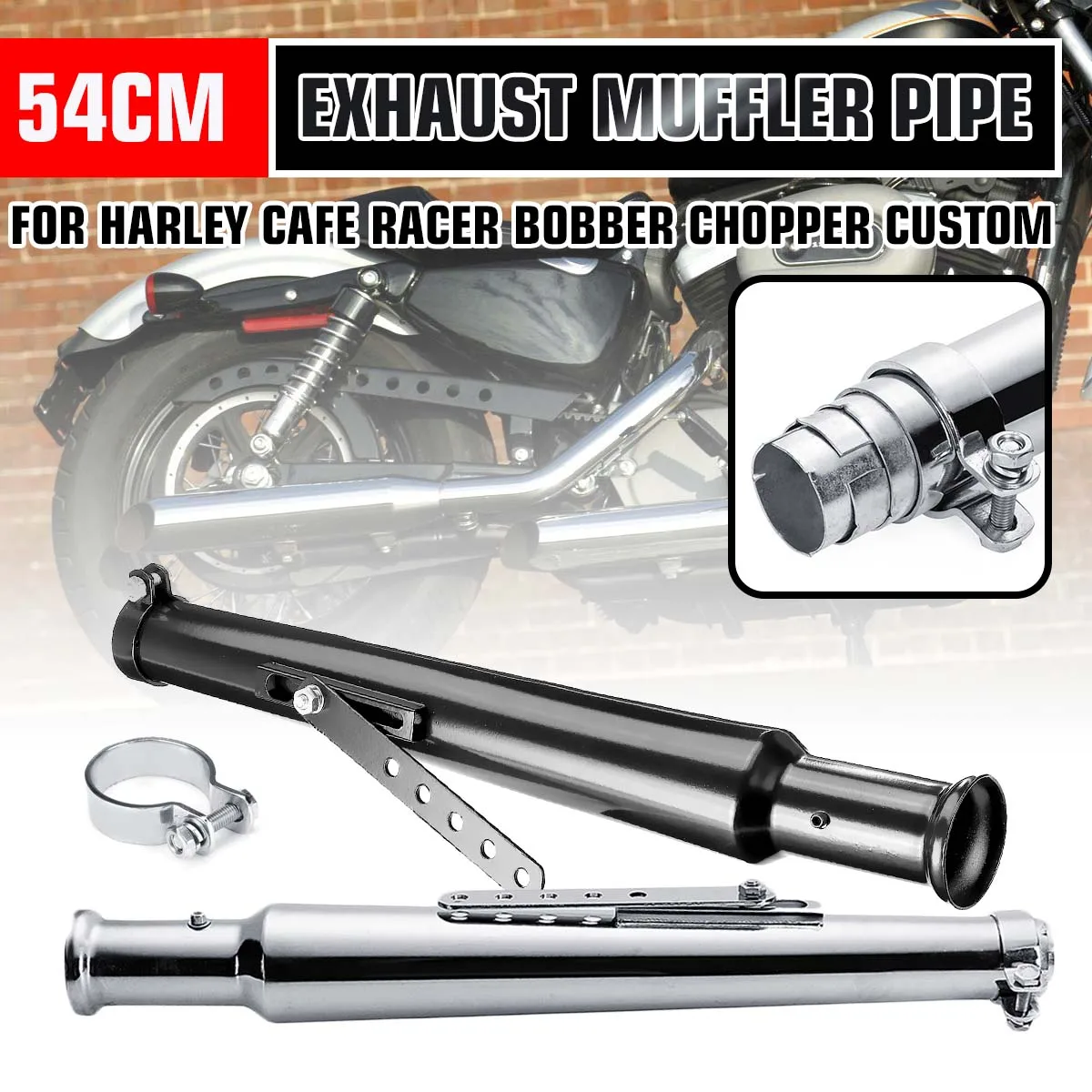 540mm Motorcycle Retro Tail Exhaust Pipe Muffler Silencer For Honda/Yamaha/Suzuki Cafe Racer Bobber Chopper Custom
540mm Motorcycle Retro Tail Exhaust Pipe Muffler Silencer For Honda/Yamaha/Suzuki Cafe Racer Bobber Chopper Custom
