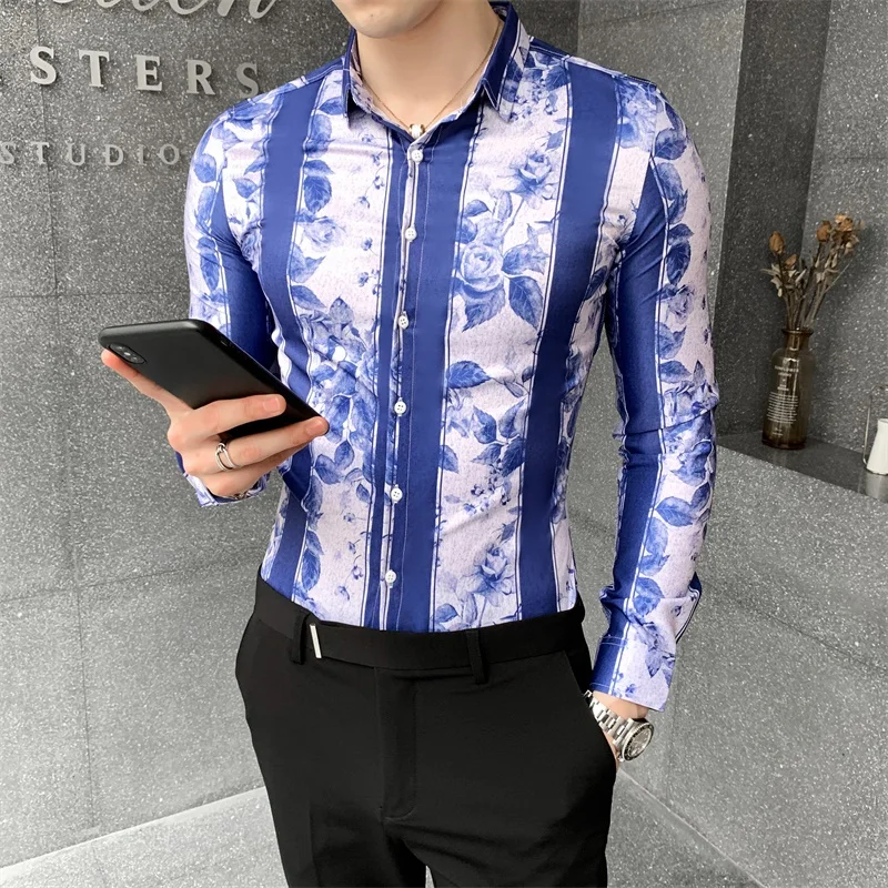 Fashion 2020 Men Floral Shirts Casual Autumn New Long Sleeve Striped Shirts for Men Clothing Slim Fit Digital Print Blouse Men
Fashion 2020 Men Floral Shirts Casual Autumn New Long Sleeve Striped Shirts for Men Clothing Slim Fit Digital Print Blouse Men