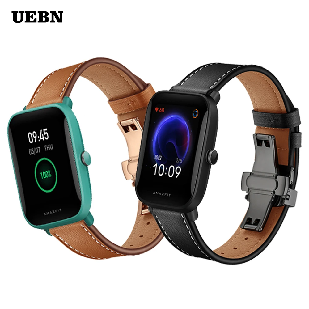 UEBN Butterfly clasp Leather strap for Huami Amazfit Bip U Bracelet for Amazfit GTS 2 GTR 42mm Watchbands Correa ремешок
UEBN Butterfly clasp Leather strap for Huami Amazfit Bip U Bracelet for Amazfit GTS 2 GTR 42mm Watchbands Correa ремешок