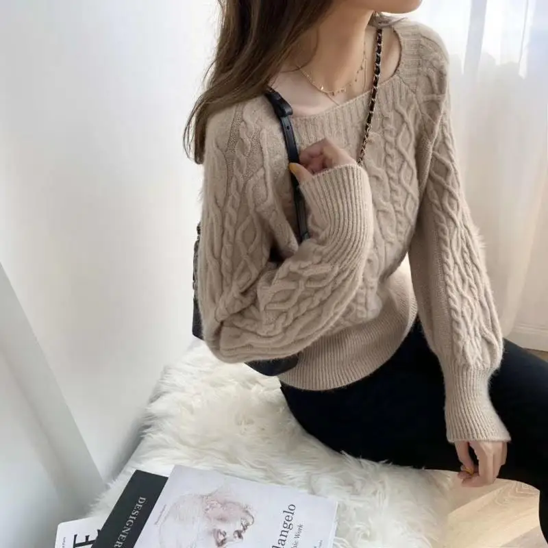 Sweaters Women Fashion Slim Square Collar Long Sleeve Knitting Solid Simple Soft Cozy Tender Design Feminine Pullovers
Sweaters Women Fashion Slim Square Collar Long Sleeve Knitting Solid Simple Soft Cozy Tender Design Feminine Pullovers