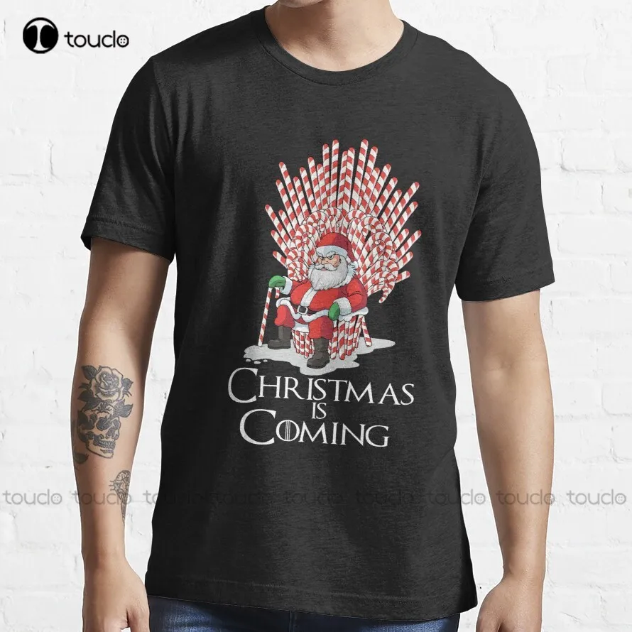 Фото Хлопковая футболка с изображением Санта-Клауса подходит к Рождеству для женщин и