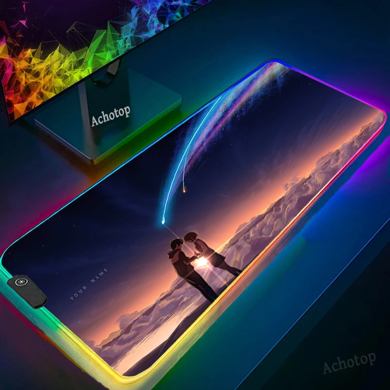 Mousepad RGB Anime Your Name Mouse Pad XL Custom Washable Rubber Gaming Large Locking Edge Speed Mouse mat Computer Desk Pads
Mousepad RGB Anime Your Name Mouse Pad XL Custom Washable Rubber Gaming Large Locking Edge Speed Mouse mat Computer Desk Pads